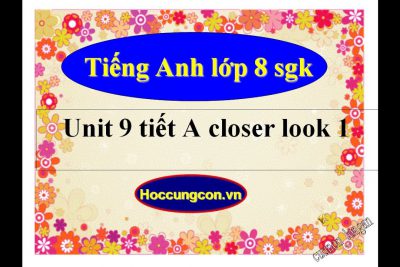 MÔN TIẾNG ANH – LỚP 8 | UNIT 9: NATURAL DISASTERS – LESSON 2 – A COLSER LOOK 1